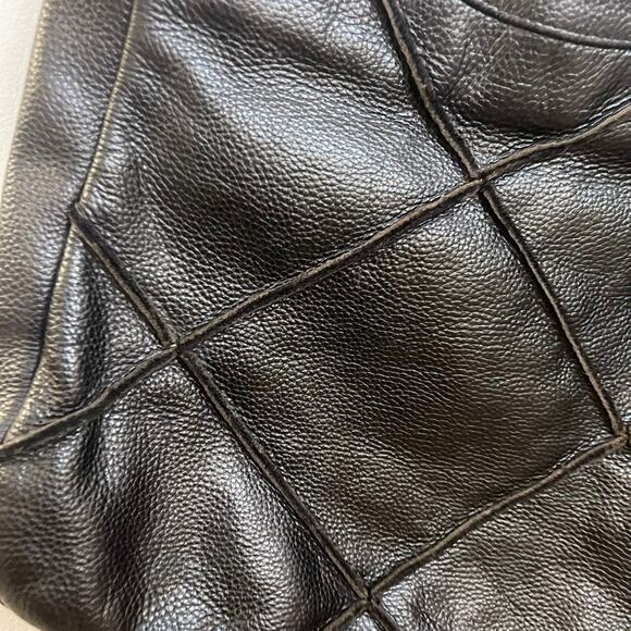 Nyla Noor black leather quilted shoulder purse vintage - Picture 8 of 13